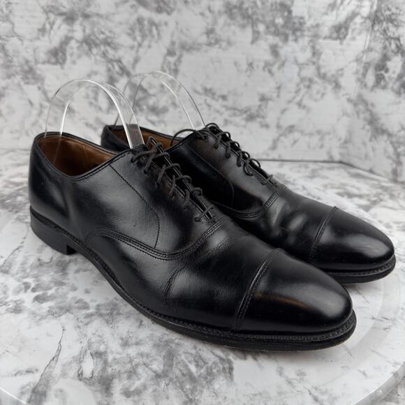Allen Edmonds Mens Cap Toe Black Leather Oxford Dress Shoe Size 11 Lace Up - Picture 1 of 10